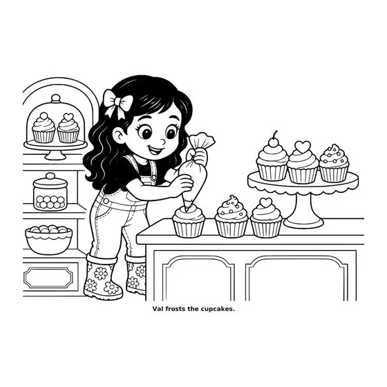 Sample interior page 1 from Maple Street: Bakery Day — bold black outline art on white