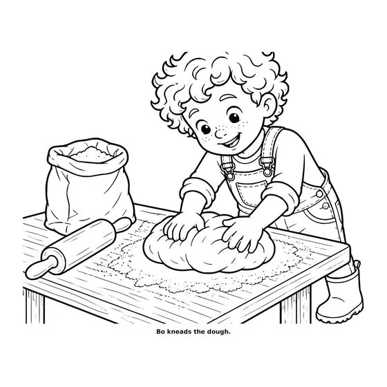 Sample interior page 2 from Maple Street: Bakery Day — bold black outline art on white