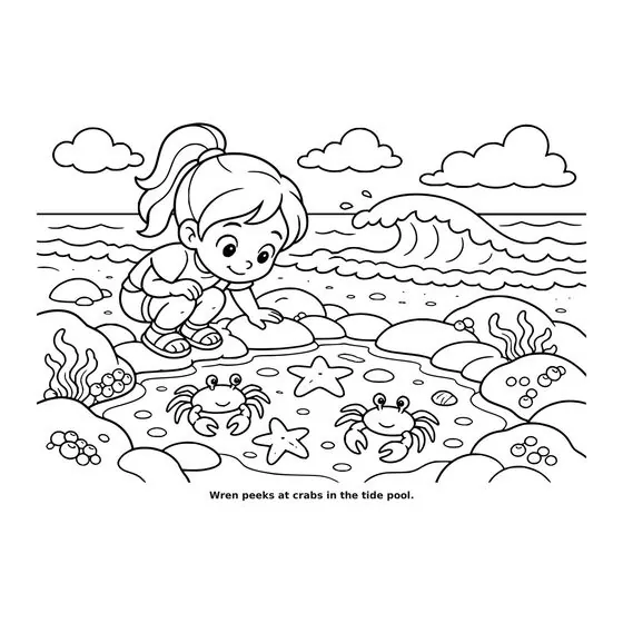Sample interior page 3 from Maple Street: Beach Day — bold black outline art on white