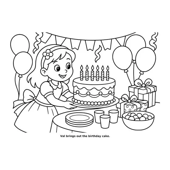 Sample interior page 1 from Maple Street: Birthday Party — bold black outline art on white