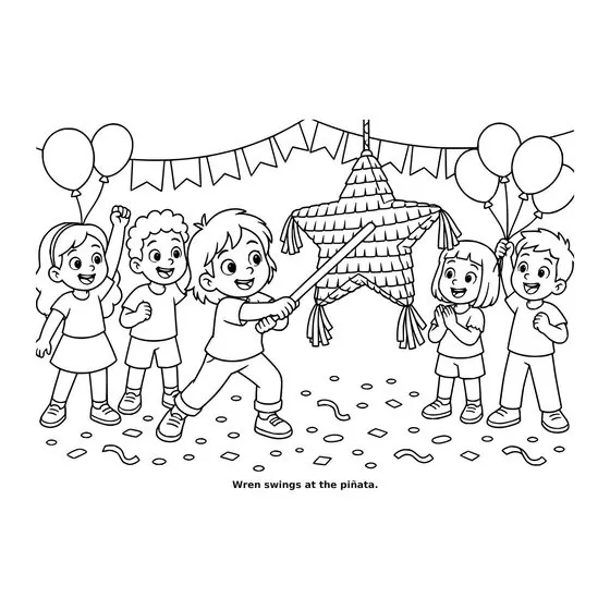 Sample interior page 3 from Maple Street: Birthday Party — bold black outline art on white