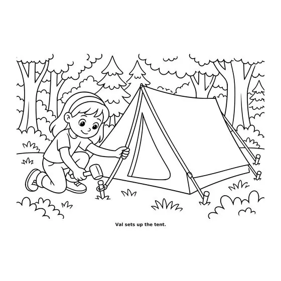 Sample interior page 1 from Maple Street: Camping Trip — bold black outline art on white