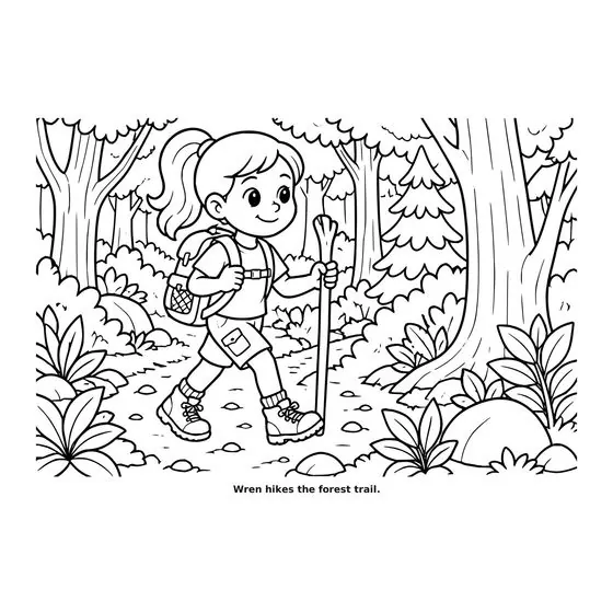 Sample interior page 3 from Maple Street: Camping Trip — bold black outline art on white