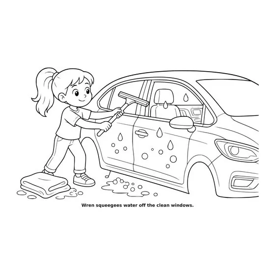 Sample interior page 3 from Maple Street: Car Wash Day — bold black outline art on white