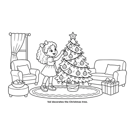 Sample interior page 1 from Maple Street: Christmas Day — bold black outline art on white