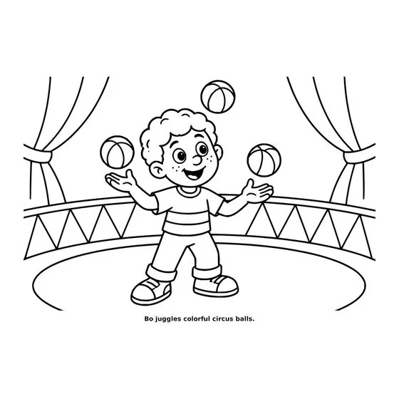 Sample interior page 2 from Maple Street: Circus Day — bold black outline art on white