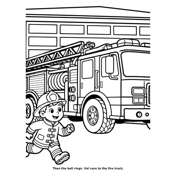 Sample interior page 1 from Maple Street: Community Helpers — bold black outline art on white