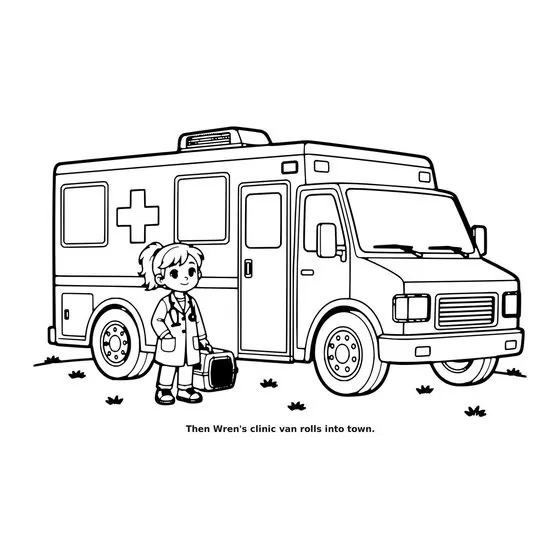 Sample interior page 3 from Maple Street: Community Helpers — bold black outline art on white