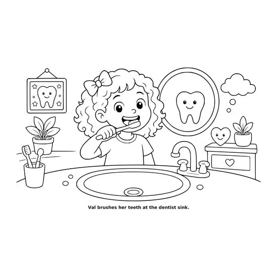 Sample interior page 1 from Maple Street: Dentist Day — bold black outline art on white