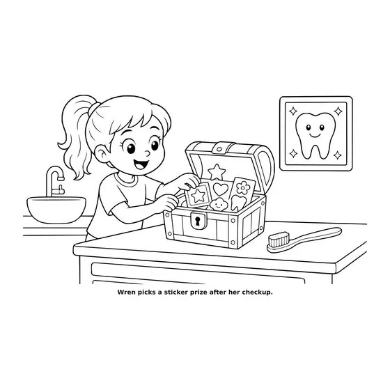 Sample interior page 3 from Maple Street: Dentist Day — bold black outline art on white