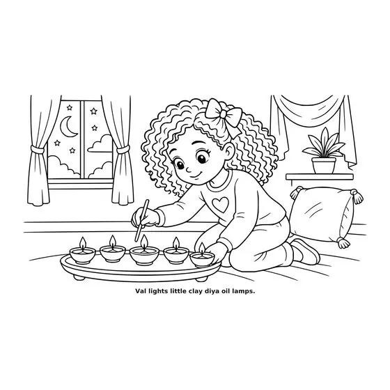 Sample interior page 1 from Maple Street: Diwali Night — bold black outline art on white