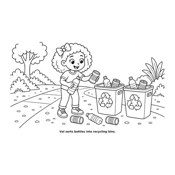 Sample interior page 1 from Maple Street: Earth Day — bold black outline art on white