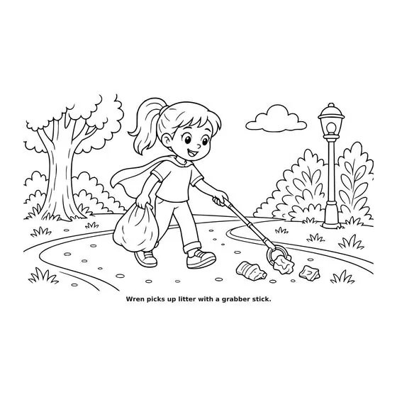 Sample interior page 3 from Maple Street: Earth Day — bold black outline art on white