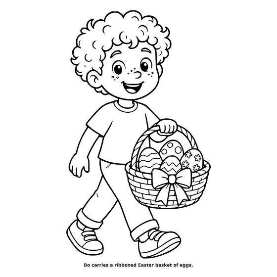 Sample interior page 2 from Maple Street: Easter Day — bold black outline art on white