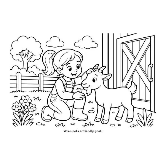 Sample interior page 3 from Maple Street: Farm Day — bold black outline art on white