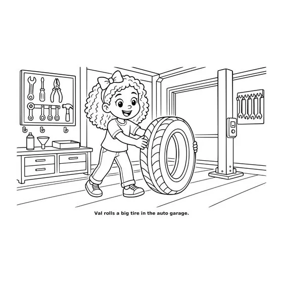 Sample interior page 1 from Maple Street: Garage Day — bold black outline art on white