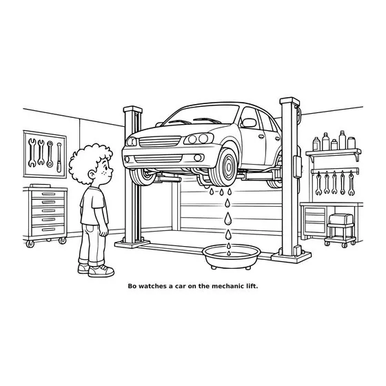 Sample interior page 2 from Maple Street: Garage Day — bold black outline art on white