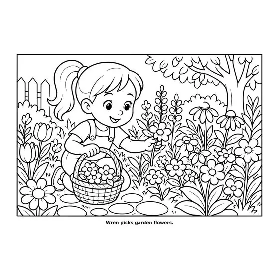 Sample interior page 3 from Maple Street: Garden Day — bold black outline art on white