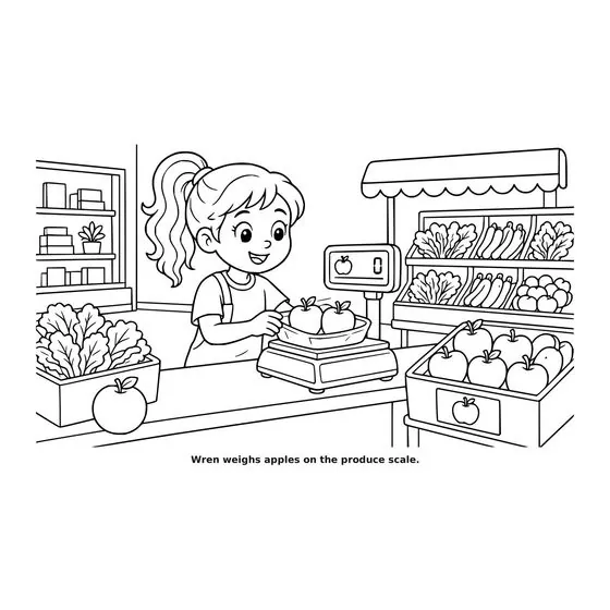 Sample interior page 3 from Maple Street: Grocery Day — bold black outline art on white