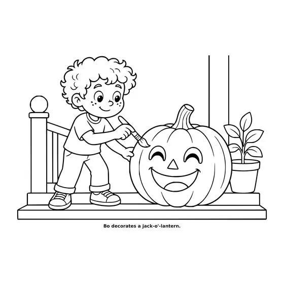 Sample interior page 2 from Maple Street: Halloween Day — bold black outline art on white
