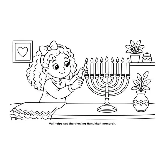 Sample interior page 1 from Maple Street: Hanukkah Night — bold black outline art on white