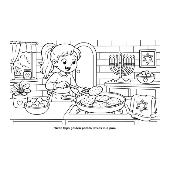 Sample interior page 3 from Maple Street: Hanukkah Night — bold black outline art on white