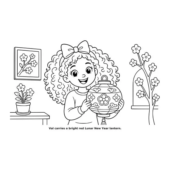 Sample interior page 1 from Maple Street: Lunar New Year — bold black outline art on white