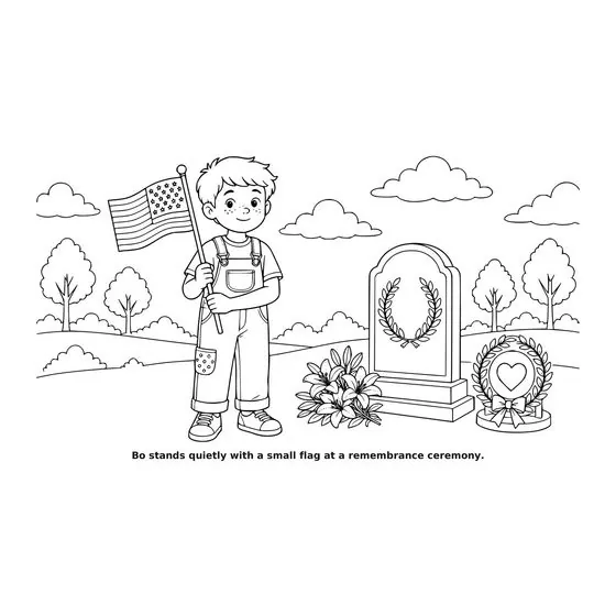 Sample interior page 2 from Maple Street: Memorial Day — bold black outline art on white