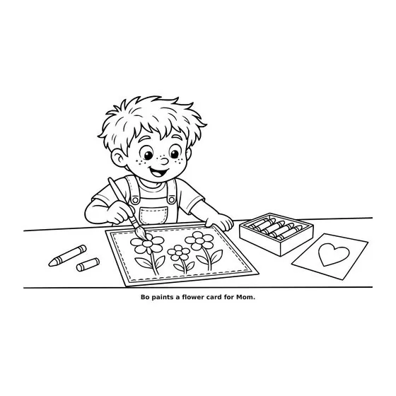 Sample interior page 2 from Maple Street: Mother’s Day — bold black outline art on white