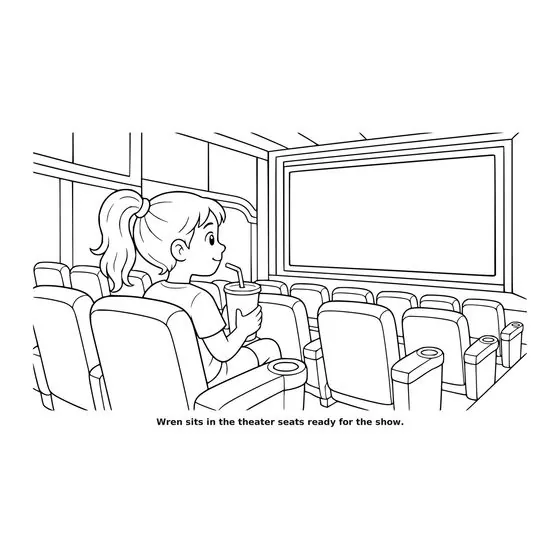Sample interior page 3 from Maple Street: Movie Theater Day — bold black outline art on white
