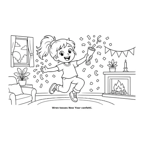 Sample interior page 3 from Maple Street: New Year’s Day — bold black outline art on white