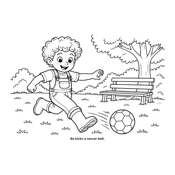 Sample interior page 2 from Maple Street: Park Day — bold black outline art on white