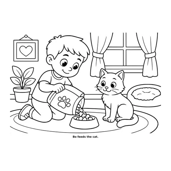 Sample interior page 2 from Maple Street: Pet Day — bold black outline art on white