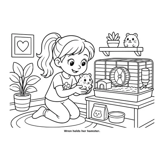 Sample interior page 3 from Maple Street: Pet Day — bold black outline art on white