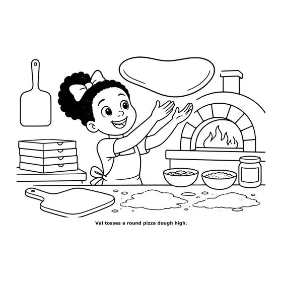 Sample interior page 1 from Maple Street: Pizza Day — bold black outline art on white