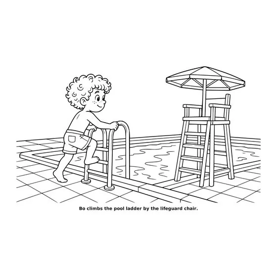 Sample interior page 2 from Maple Street: Pool Day — bold black outline art on white