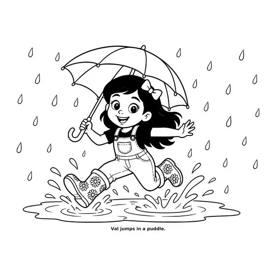 Sample interior page 1 from Maple Street: Rainy Day — bold black outline art on white
