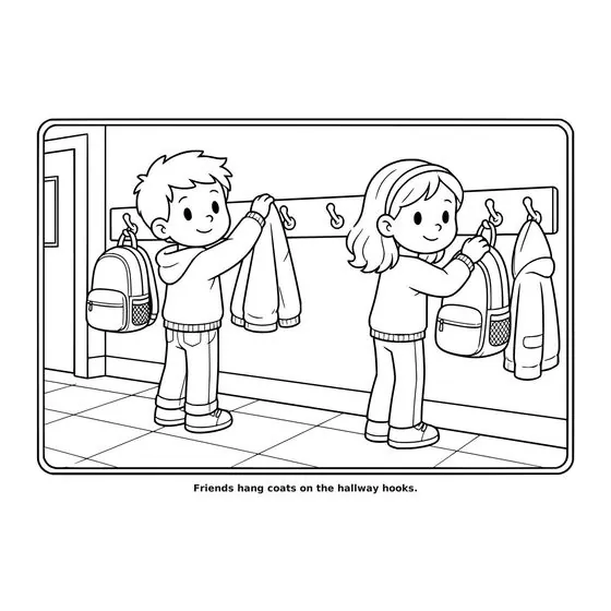 Sample interior page 2 from Maple Street: School Day — bold black outline art on white