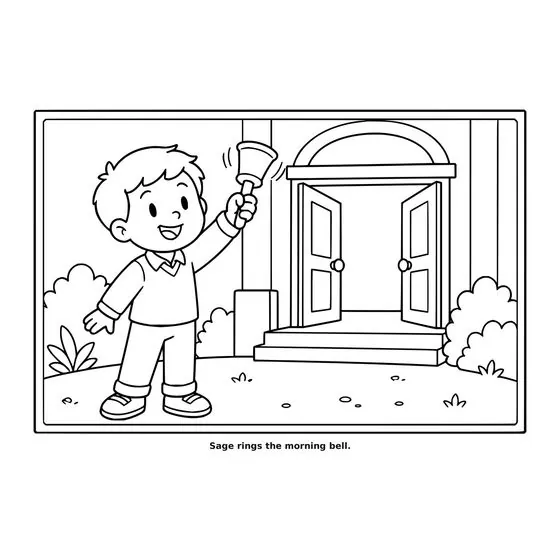 Sample interior page 3 from Maple Street: School Day — bold black outline art on white