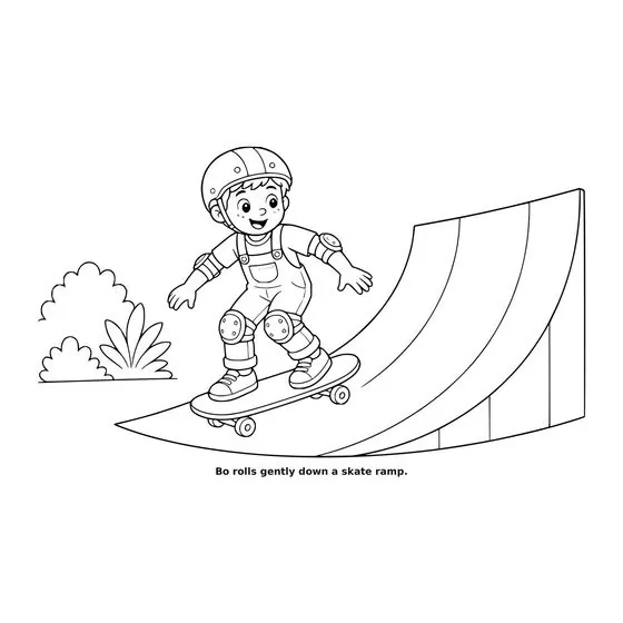 Sample interior page 2 from Maple Street: Skate Park Day — bold black outline art on white