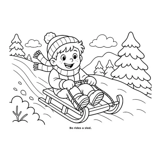 Sample interior page 2 from Maple Street: Snow Day — bold black outline art on white