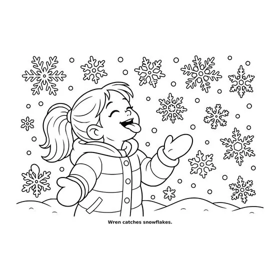 Sample interior page 3 from Maple Street: Snow Day — bold black outline art on white