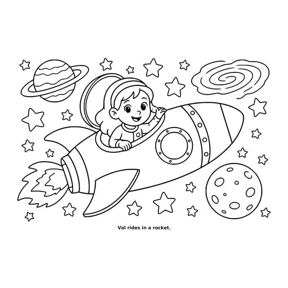 Sample interior page 1 from Maple Street: Space Day — bold black outline art on white