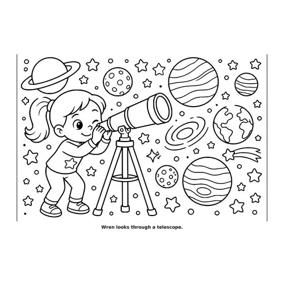Sample interior page 3 from Maple Street: Space Day — bold black outline art on white