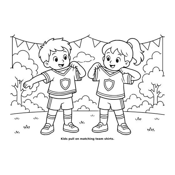 Sample interior page 2 from Maple Street: Sports Day — bold black outline art on white