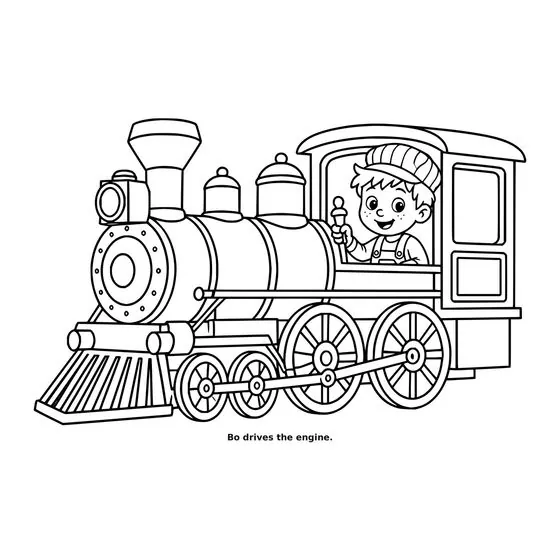 Sample interior page 2 from Maple Street: Train Day — bold black outline art on white