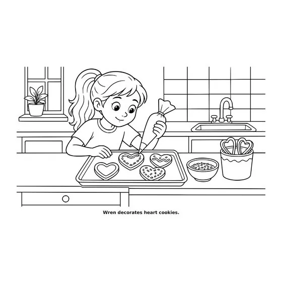 Sample interior page 3 from Maple Street: Valentine’s Day — bold black outline art on white