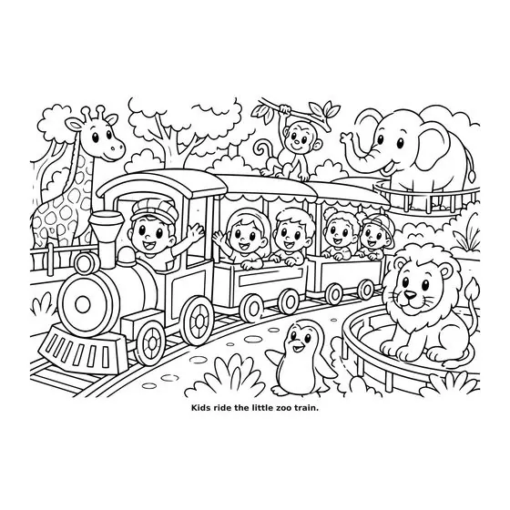 Sample interior page 3 from Maple Street: Zoo Day — bold black outline art on white